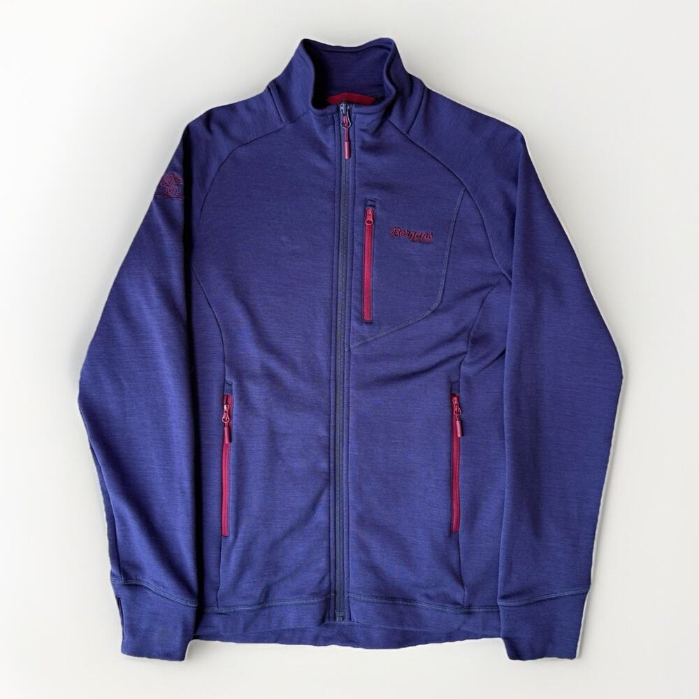 Bergans Norway Wool Jacket Women's Medium Purple Full Zip Lightweight Outerwear